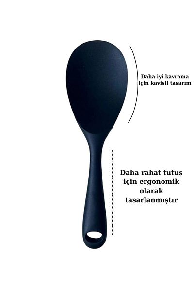 İLİVA Silicone Rice Spoon,Fireproof Non-Stick Rice Spoon,Heat Resistant