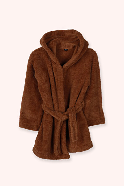 Panço Unisex Peluş Camel Sabahlık