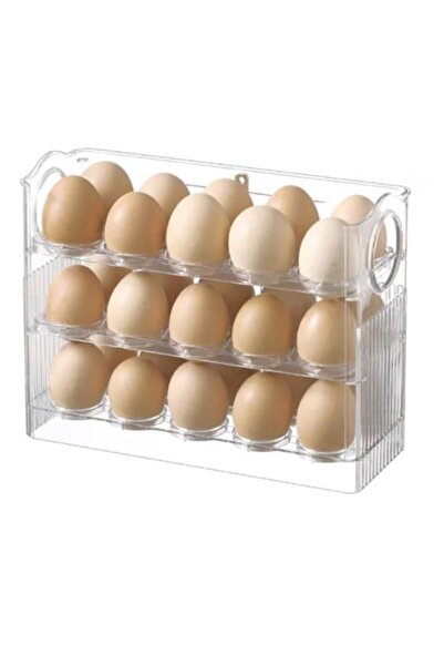 Rovitech Suport organizator oua pentru frigider, transparent, capacitate 30 oua, 26 x 10 x 20 cm