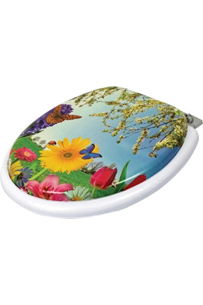 lowell home Scaun de toaletă Pufidik cu model din burete moale de lux, cu burete foarte gros