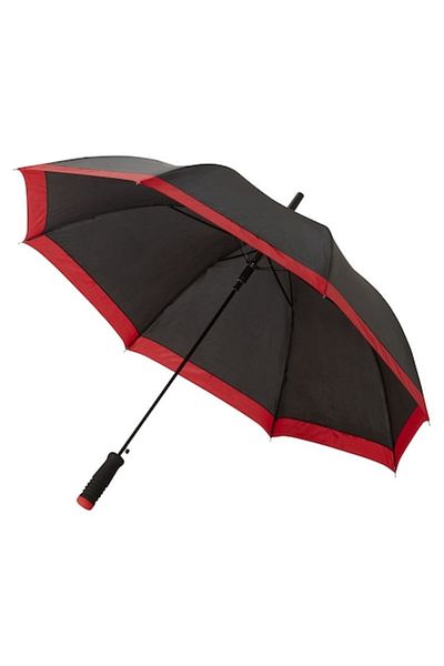 Manolex Umbrella with Diameter 100 cm, Black with Red Colored Band, Durable Material, Elegant Design, 3 Fold