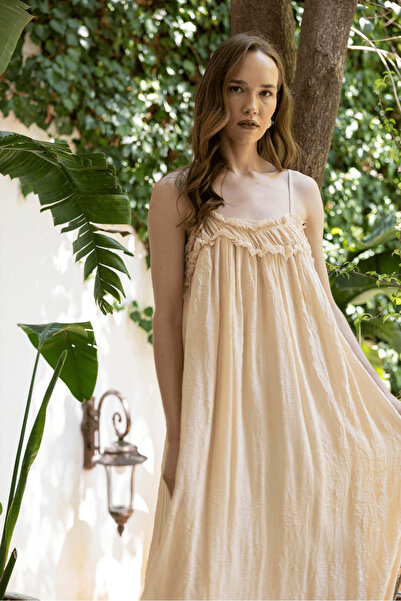 My Blog Trägerkleid mit Steinkragen-Detail – 3317