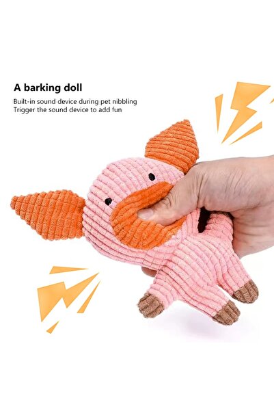 NO BRAND Plush dog toy, rabbit-shaped, bite-resistant, with squeaky sound