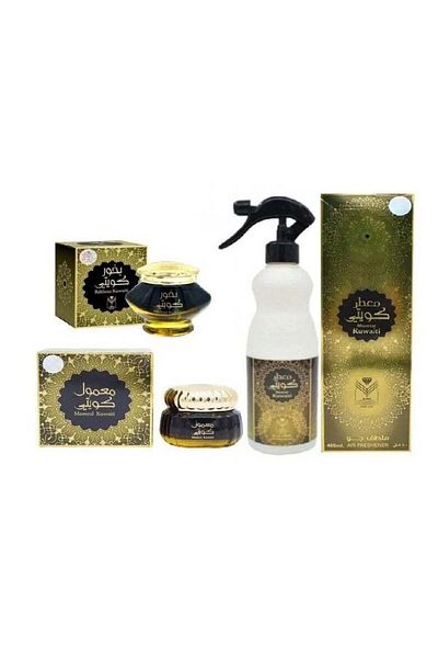 ALMAS Kuwaiti maamoul 60 grams, Kuwaiti incense 40 grams, Kuwaiti home freshener 480 ml