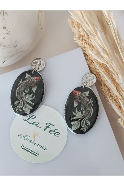 La fee aksesuar Koi Fish Handmade Polymer Clay Women Earrings