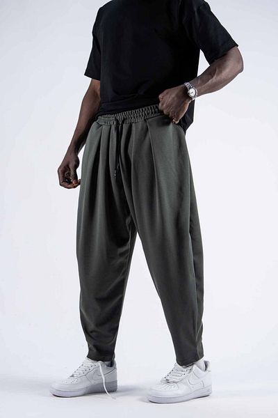 Superbluemexico Ανδρικό ελαστικό παντελόνι Jogger Khaki Shalwar