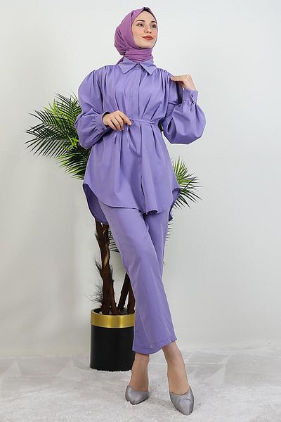 GİYZAMİLA Shirt and Trousers Suit Lilac