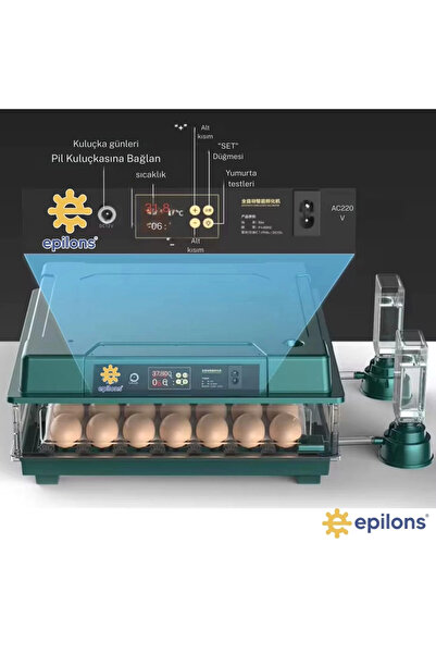 soonaksesuar Slim New Model 130-Day Counter Automatic Incubator – Chicken Goose Duck Bird Egg Compatible