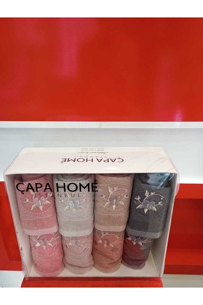 Çapa Home Pack of 8 Premium Quality Processing Cotton Engagement Gift Everyday Kitchen and Hand Face Towel 50X90
