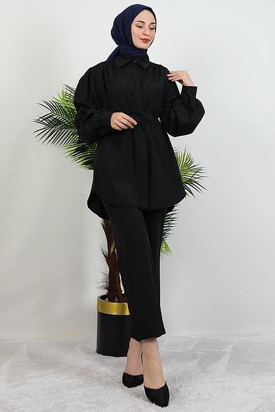GİYZAMİLA Shirt and Trousers Suit Black