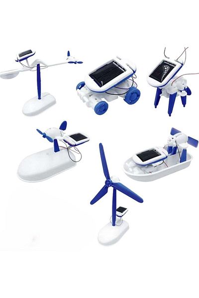 huitich 6-in-1 Solar Powered Robot Kit Blue