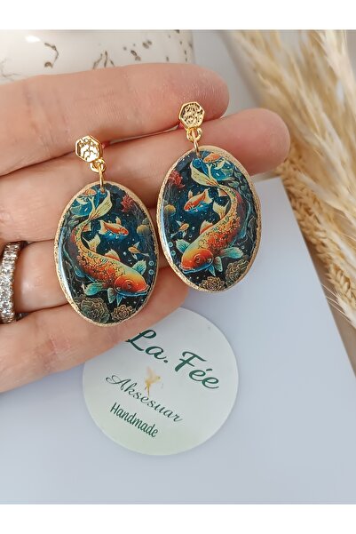 La fee aksesuar Koi Fish Handmade Polymer Clay Women Earrings