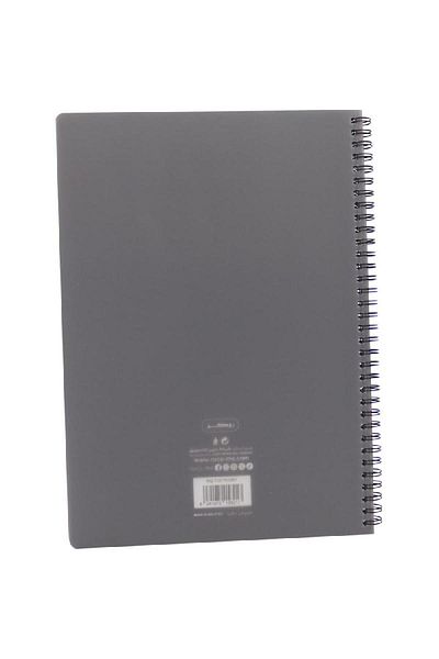 Roco Notebook – A4 Size, 100 Sheets, Double Ruled (English), Grey Cover