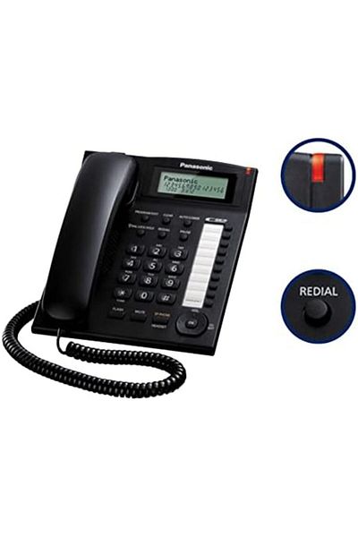 PANASONIC KX-TS880 Integrated Corded Telephone, Black