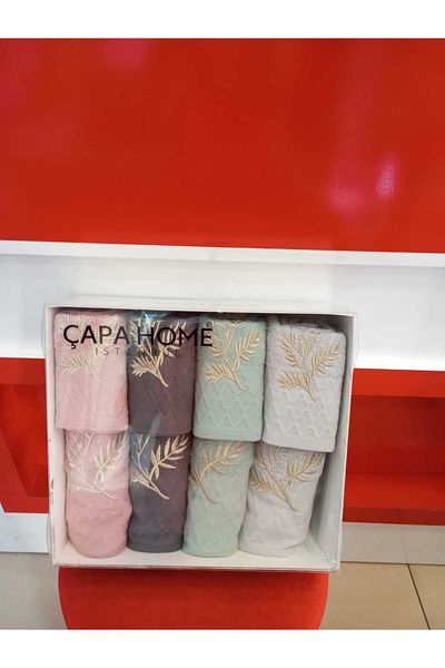 Çapa Home Pack of 8 Premium Quality Processing Cotton Engagement Gift Everyday Kitchen and Hand Face Towel 50X90
