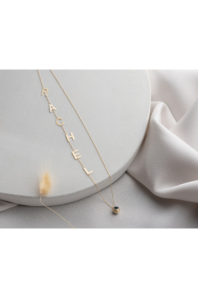 Minimal Kolye Altın Sıralı Harf İsimli Kolye "sign"