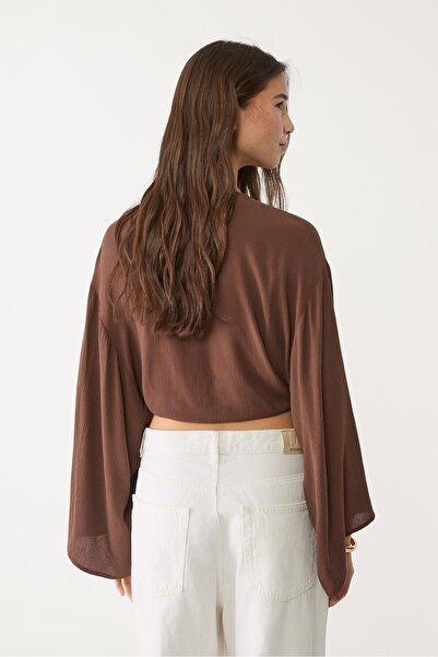Stradivarius Flowing blouse with knot detail