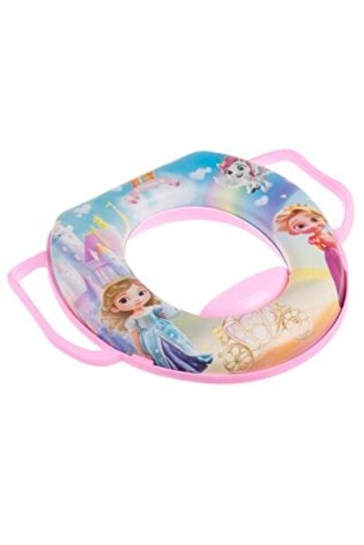 Tessari Pink Plastic Toilet Seat Reducer with Princess Pattern & Handles 35 x 30 cm - Honey Baby