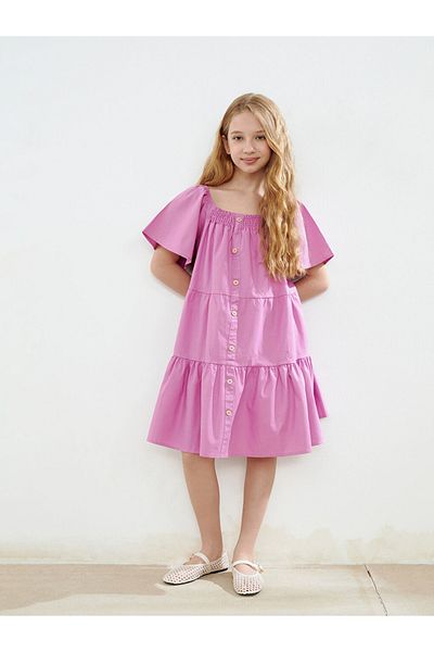 LC Waikiki Κοριτσίστικο φόρεμα Standard Mold 100% Cotton Poplin