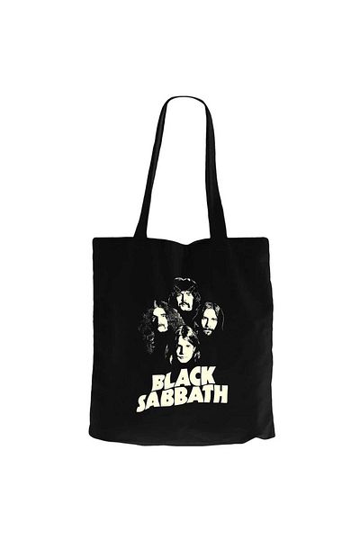 Z zepplin Black Sabbath Silhouette Black Zippered Cloth Bag Gabardine