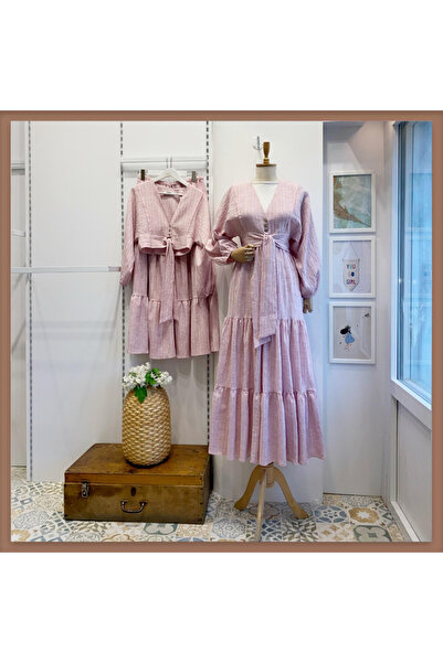 Faya Boutique Pink Balloon Sleeve Skirted Wrinkled Suit