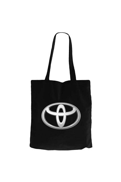 Z zepplin Toyata Logo Black Zippered Cloth Bag Gabardine