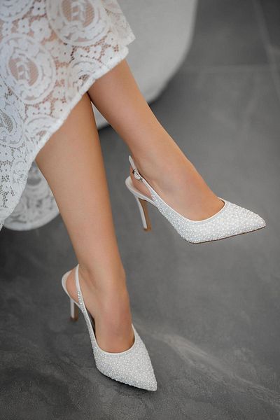 Parponi Budapest Pearl Stone Heeled Evening Dress Shoes