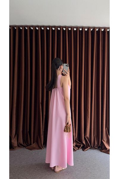 HAZELANNA Tok Satin Pink Dress