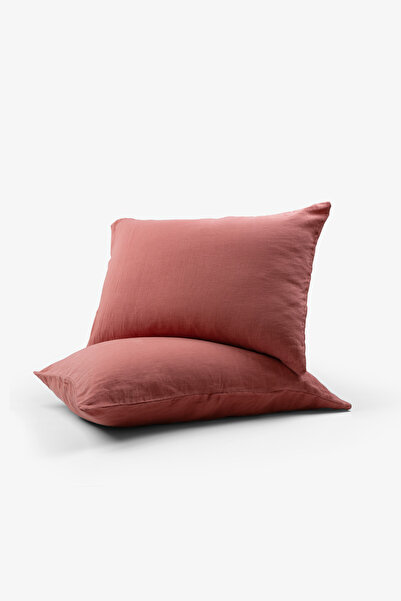JOJOMIA Lona 2-Piece Linen Pillow Case 50X70 Dusty Rose