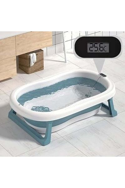 Jumbo Foldable Baby Bathtub with Digital Thermometer 81 x 45 x 21.5 cm