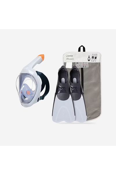 Decathlon Adult Underwater Exploration Mask Set - Blue - Easybreath