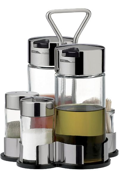 TESCOMA Club Oil-Vinegar, Salt-Pepper & Toothpick Dispenser Set – 5-Piece