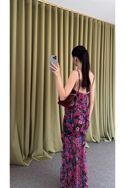 HAZELANNA Floral Ruffle Strap Dress