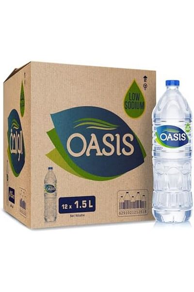 Oasis مياه شرب عادية، علبة سعة 1.5 لتر تحتوي على 12 عبوة