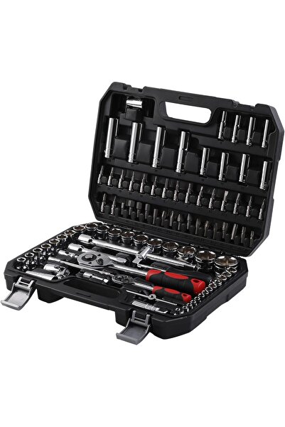 Lawazim مجموعة أدوات ميكانيكية من الكروم والفاناديوم مكونة من 94 قطعة مع حقيب...