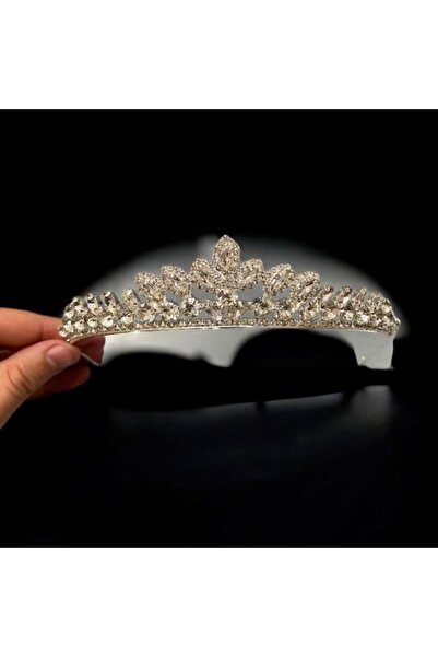 Massaltay تاج زيركون أبيض مفصّل بحجر الزركون - ليلة الحناء وإكسسوارات الزفاف