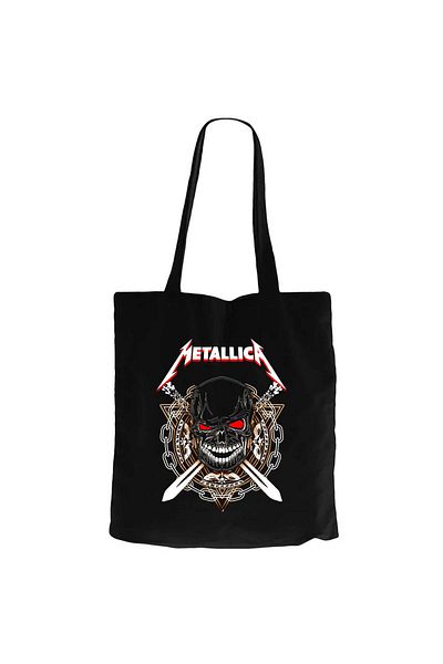 Z zepplin Metallica Warrior Black Canvas Tote Bag