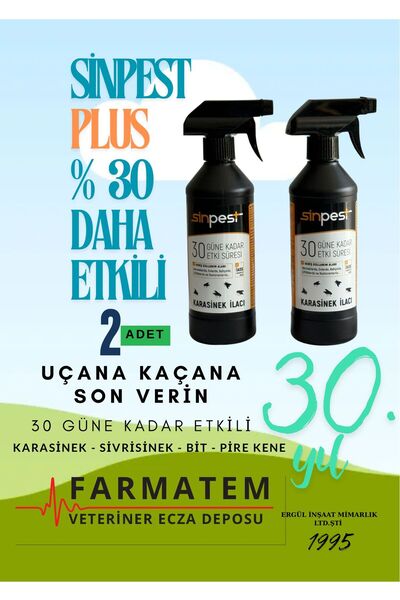 sinpestplus Sinpest Plus % 30 Daha Etkili 2 Adet 500ml Karasinek Sivir Ve Haşere