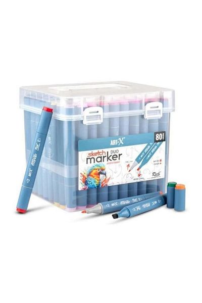 Art Tone Art-X Double Tip Sketch Acrylic Marker Pen Set of 80