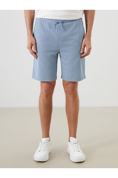 LC Waikiki Light Blue Melange Standard Fit Men's Shorts
