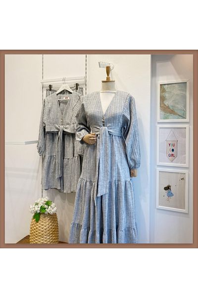 Faya Boutique Anthracite Balloon Sleeve Skirted Wrinkled Suit