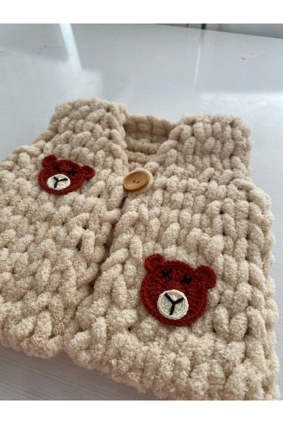 ÖRGÜCÜ DESİGN Puffy Knit Baby Vest