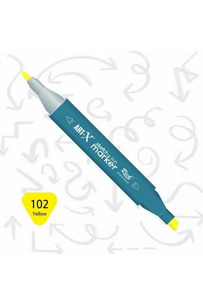 Art Tone Art-X Double Tip Sketch Acrylic Marker Pen 102 Yellow