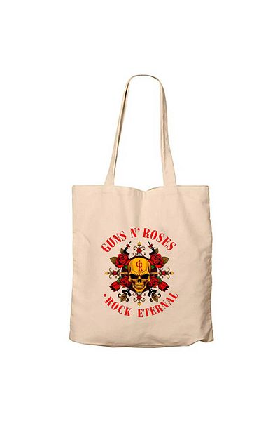 Z zepplin Guns N Roses Rock Eternal Cream Zippered Cloth Bag Gabardine