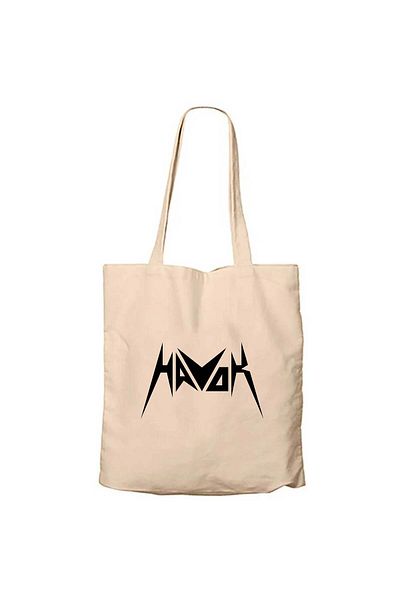 Z zepplin Havok Logo Cream Zippered Cloth Bag Gabardine