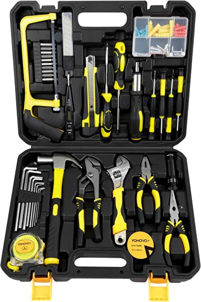 YONOVO مجموعة أدوات متينة مكونة من 100 قطعة مع حقيبة أدوات - صندوق أدوات كامل...