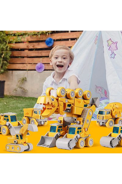 Pitikot Set de Constructie Robot Dinozaur de Jucarie 5 in 1 Pitikot®, STEM, cu sunete si lumini