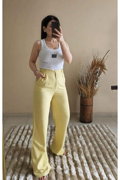 FEMİNEER.com Linen Palazzo Pants