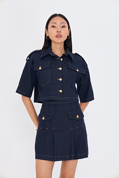 TIFFANY&TOMATO Düğme Detaylı Cepli Denim Gömlek