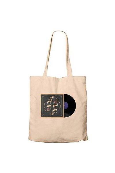 Z zepplin Guns N Roses New Fose Plaque Cream Zippered Cloth Bag Gabardine